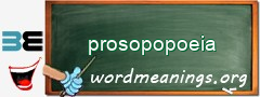 WordMeaning blackboard for prosopopoeia